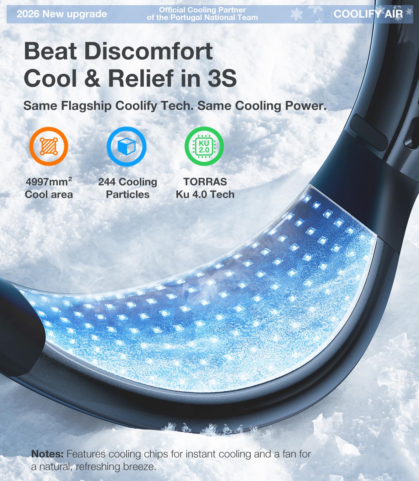 TORRAS COOLiFY Air 2026 Upgraded Neck Fan Air Conditioner, Dual-Airflow Pro Cooling, Ultra Light Portable Fan Rechargeable, Personal Cooling Fan Travel Essentials, Gift for Mom Wife Mother, Black - Image 3