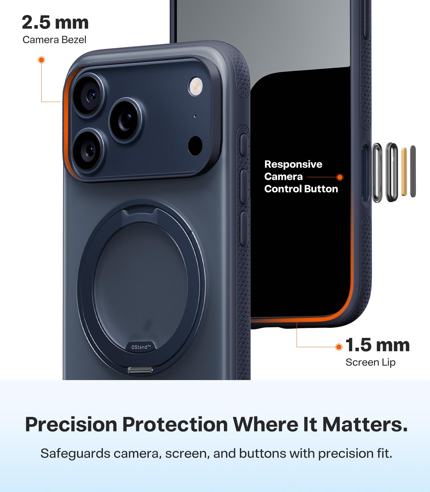 TORRAS for iPhone 17 Pro Max Case, 360 Magnetic Stand, [Fit for MagSafe] [4X Military-Grade Protection] Slim Case for iPhone 17 Pro Max phone case,6.9", Translucent Deep Blue, Ostand O3 Fitness Series - Image 8