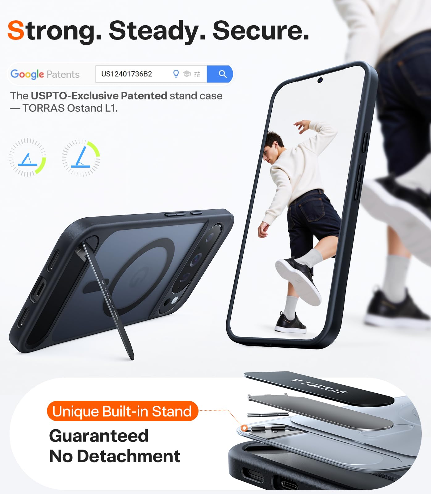 TORRAS Magnetic & Stand for Google Pixel 10 Pro Case/Pixel 10 Case, Fit for MagSafe & Pixelsnap, Mil-Grade Protection, Slim Fit for Pixel 10/10 Pro Phone Case with Flush Kickstand, Translucent Black - Image 3