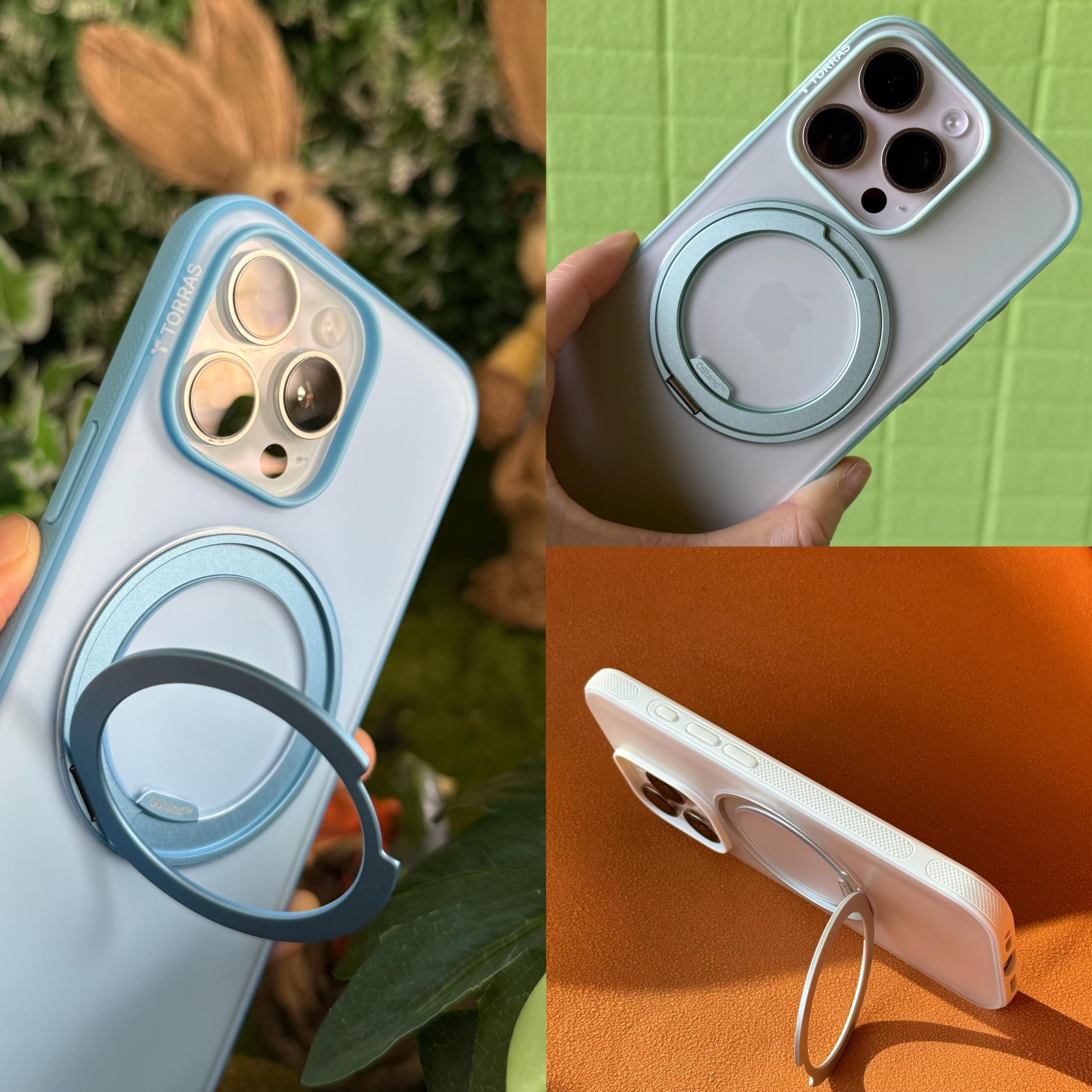 TORRAS O3 Fitness for iPhone 16 Pro Case Magnetic Stand, Fit for MagSafe, 360 Rotatable Stable Stand, Camera Control Button, Military-Grade Shockproof, Slim & Sleek, Glacier White Translucent - Image 7