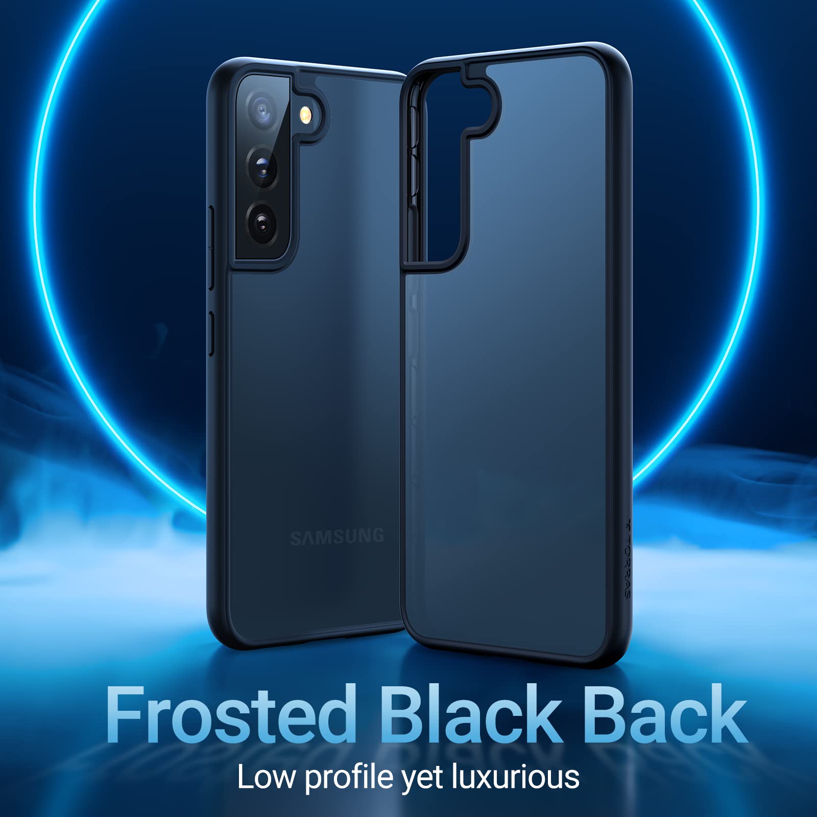 TORRAS Shockproof Galaxy S22 Case, [Military Grade Drop Tested] Translucent Matte Hard Back & Soft Edge Slim Protective for Samsung S22 Case Guardian Series, Black - Image 7